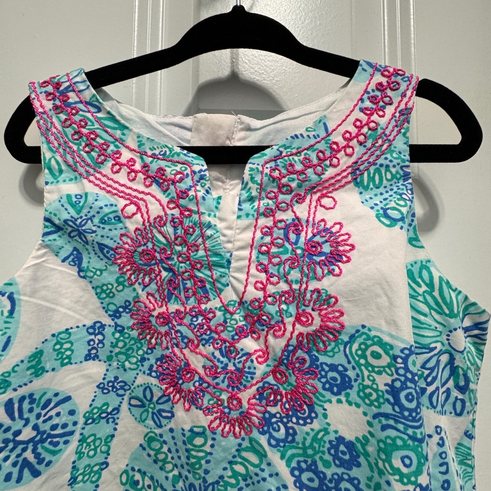 Lilly Pulitzer size 5 T blue sea urchin print dress 100% cotton - Picture 3 of 7